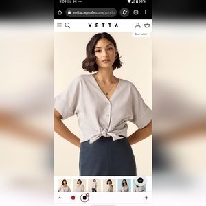 Vetta The Girlfriend Shirt in Taupe Stripe